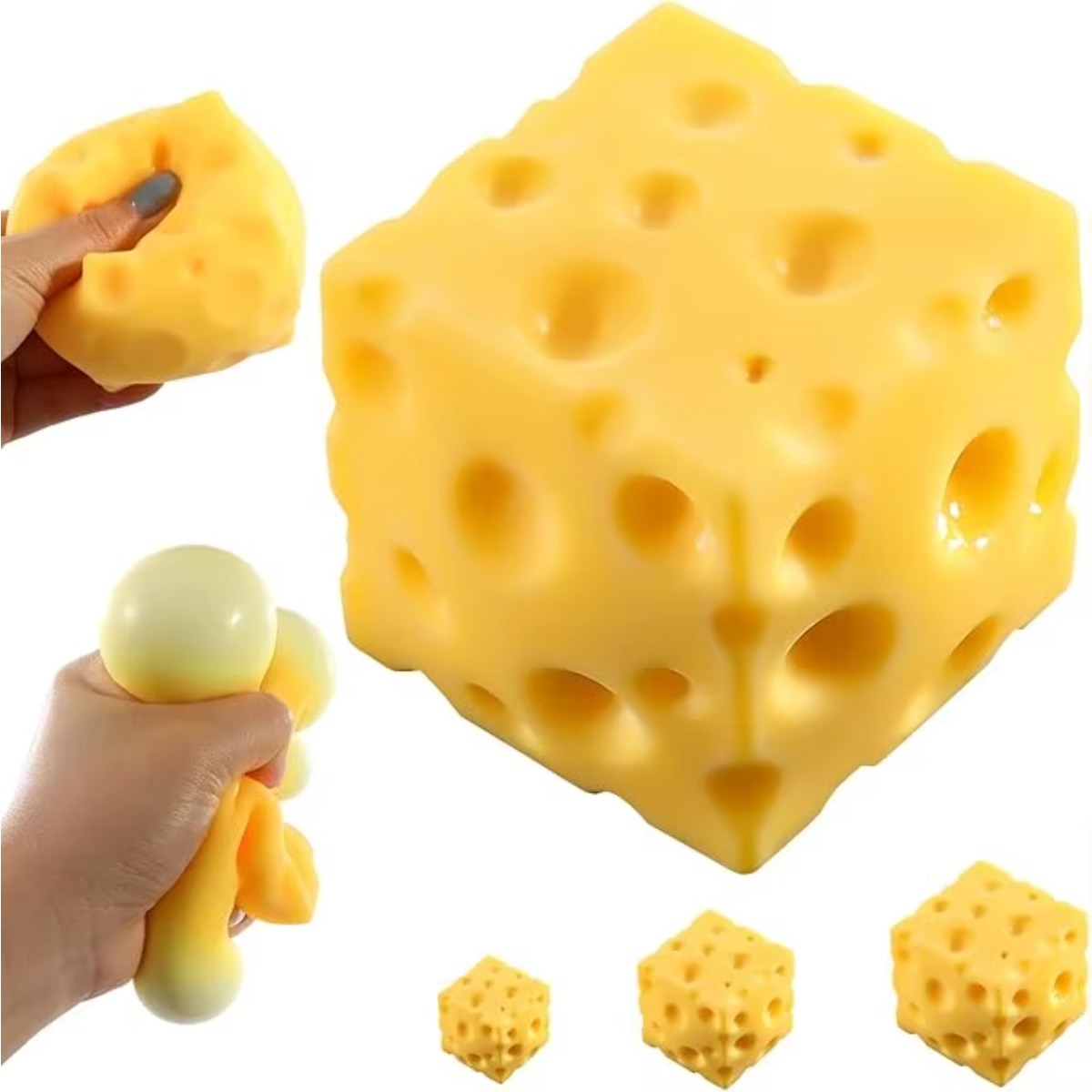 Food & Snacks Coloring Book Bold & Easy Pdf - Cheese Stress Ball Squishy Toy Soft