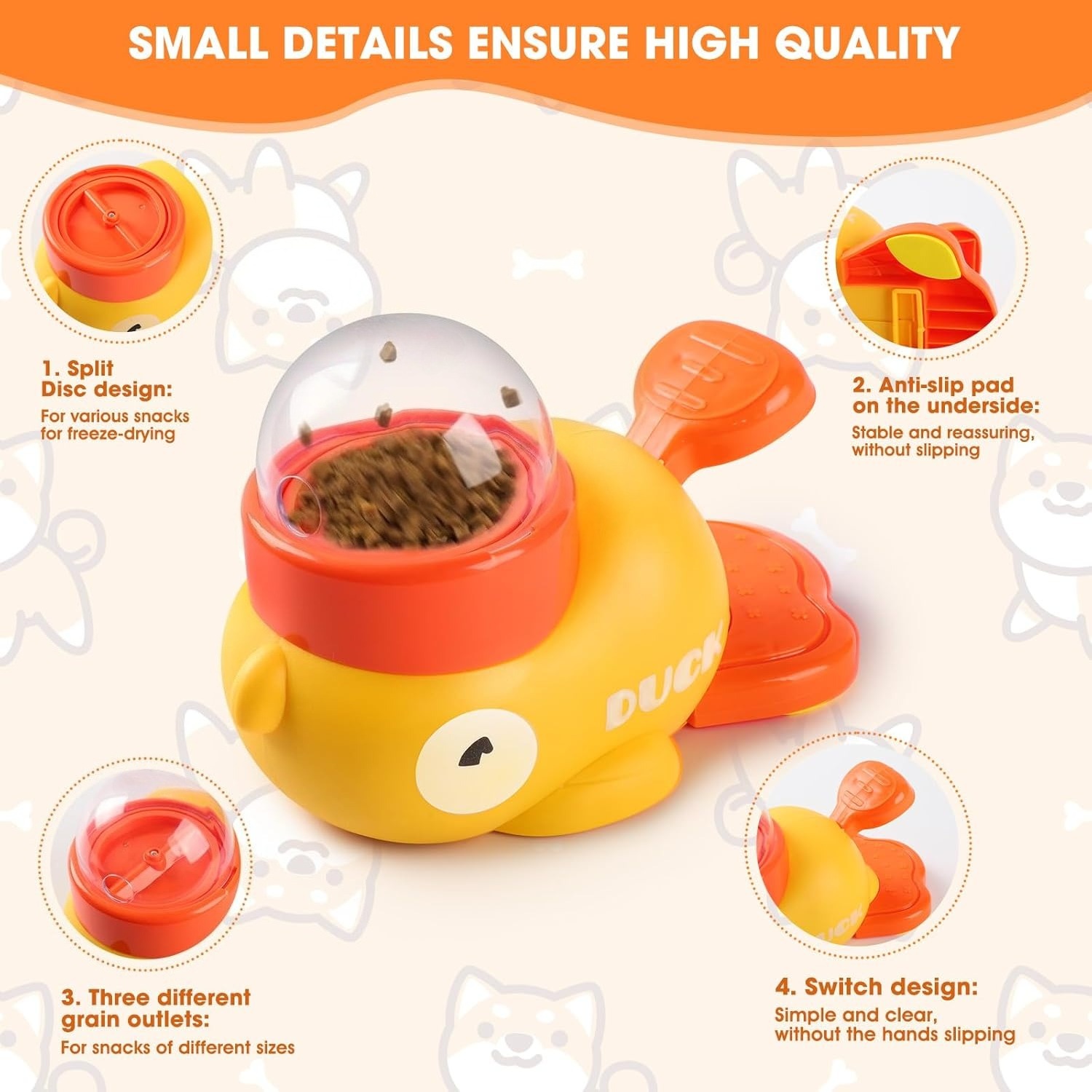 Yellow Duck Pet Snack Dispense - огляд і ціна Yellow Food Snacks